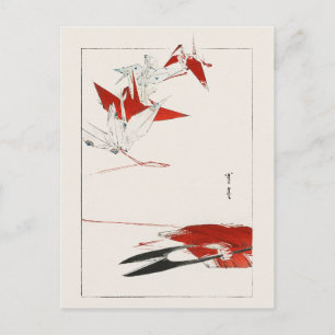 Bird origami - traditional Japanese Postcard