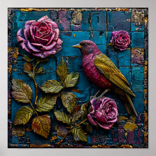 Bird ornament poster