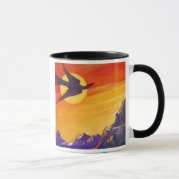 Bird out of time and space mug
