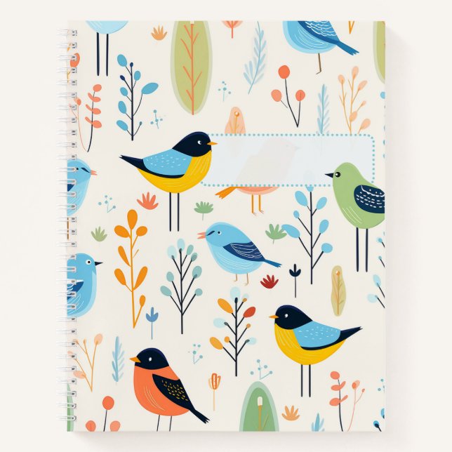 Bird Pattern 3 Notebook (Front)