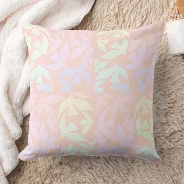 Bird Pattern Colourful Pastel Kids Room Pillow  (Blanket)