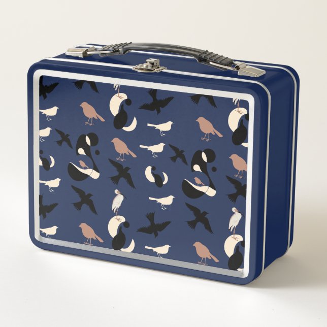 Bird Pattern Metal Lunch Box (Front)