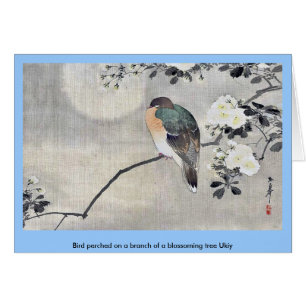 Bird perched on a branch of a blossoming tree Ukiy