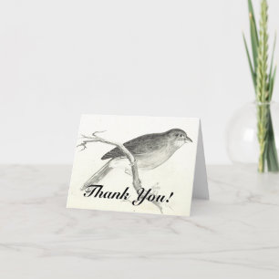 Bird Perched on a Branch, "Thank You!" Card