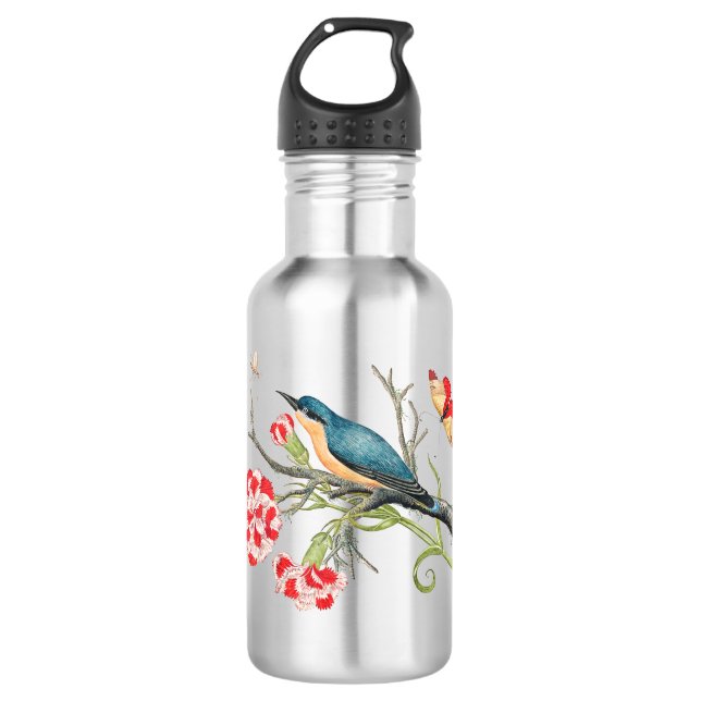 Bird perched on tree branch 532 ml water bottle (Front)
