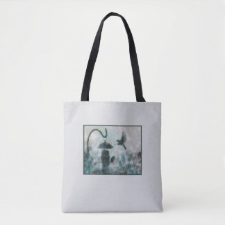 Bird Photo Teal Grey Mysterious Tote Bag