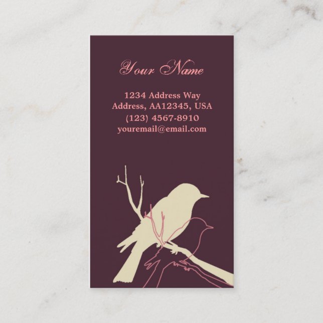 Bird Profile Card (Burgundy) (Front)