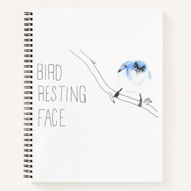 Bird Resting Face (Blue-grey Gnatcatcher) Notebook (Front)
