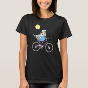 Bird riding a bike Parrot owner Pet Blue Budgie T-Shirt