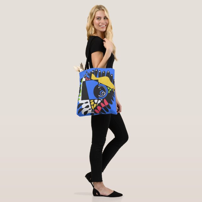 Bird’s Nest - Blue Black Tote Bag (On Model)