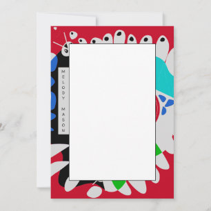 Bird’s Nest - Crimson Red Grey Custom Name Card