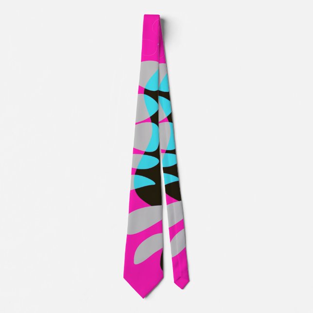Bird’s Nest - Fuchsia Grey Aqua Tie (Front)