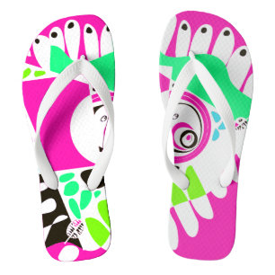 Bird’s Nest - Fuchsia White Thongs