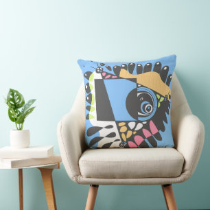 Bird’s Nest - Light Blue Black  Cushion