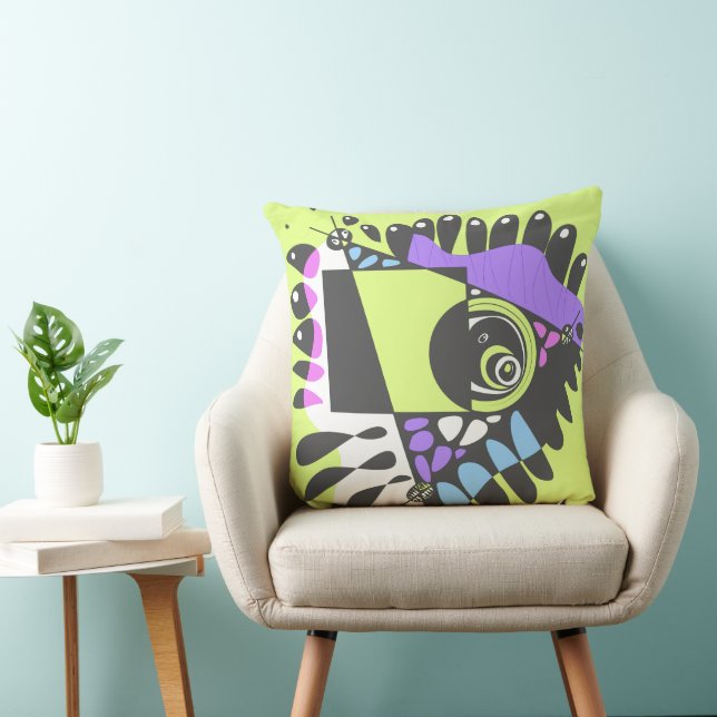Bird’s Nest - Lime Black  Cushion (Chair)