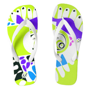 Bird’s Nest - Lime Green White Thongs