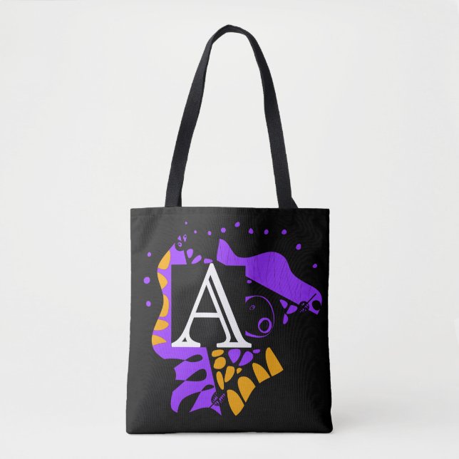 Bird’s Nest - Personalised Initial Letter A Tote Bag (Front)