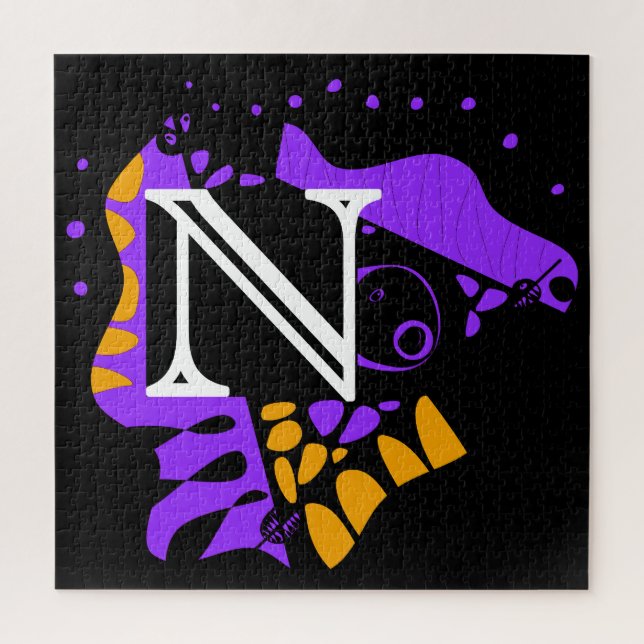 Bird’s Nest - Personalised Initial Letter N Jigsaw Puzzle (Vertical)