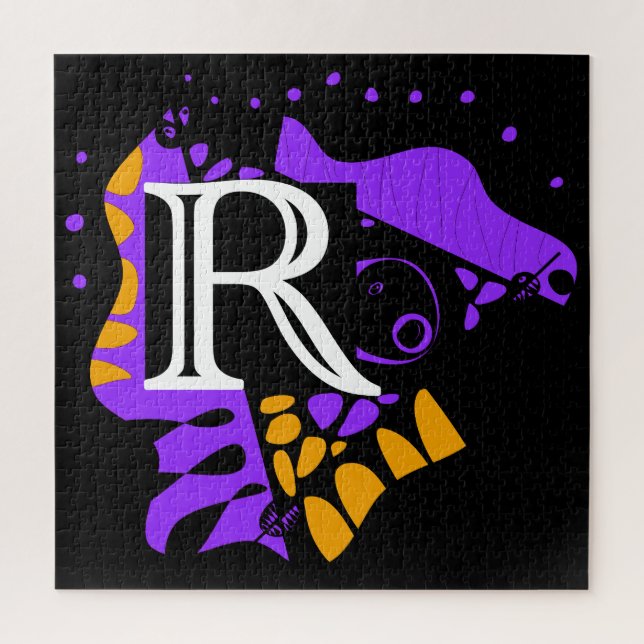 Bird’s Nest - Personalised Initial Letter R Jigsaw Puzzle (Vertical)