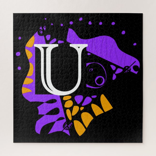 Bird’s Nest - Personalised Initial Letter U Jigsaw Puzzle (Vertical)