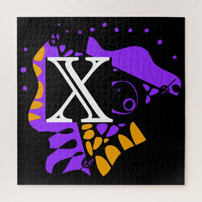 Bird’s Nest - Personalised Initial Letter X Jigsaw Puzzle (Vertical)