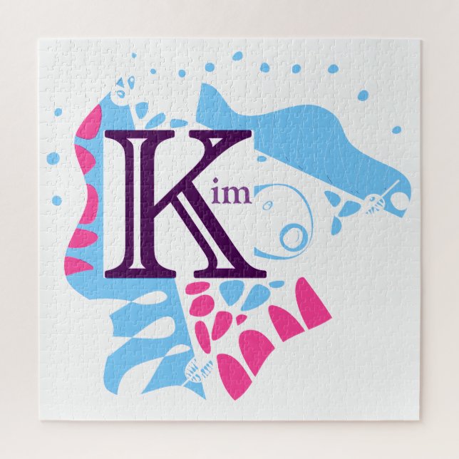 Bird’s Nest - Personalised Name Letter K 2 Jigsaw Puzzle (Vertical)