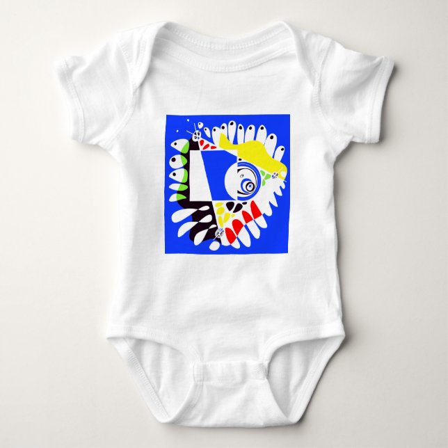 Bird’s Nest - Royal Blue White Baby Bodysuit (Front)