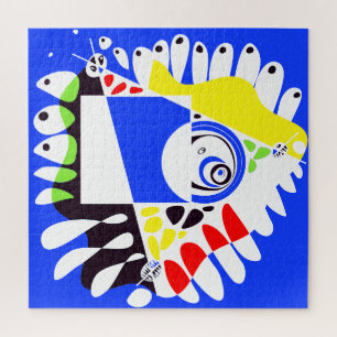 Bird’s Nest - Royal Blue White Jigsaw Puzzle