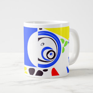 Bird’s Nest - Royal Blue White Large Coffee Mug