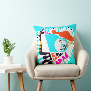 Bird’s Nest - Turquoise White Cushion