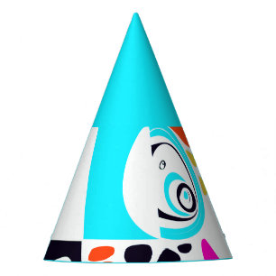 Bird’s Nest - Turquoise White  Party Hat