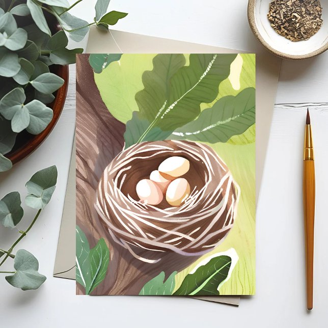 Bird’s Nest | Watercolor Eggs Nature Postcard (Creator Uploaded)