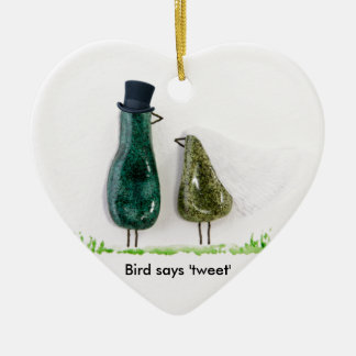 Bird says 'tweet' ceramic tree decoration
