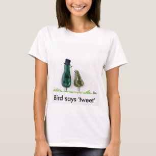 bird says tweet fun Wedding bride and groom T-Shirt