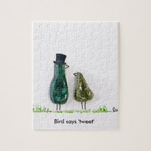 Bird says 'tweet' jigsaw puzzle