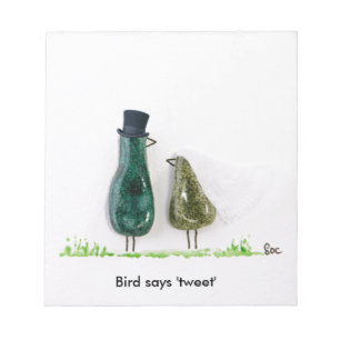 Bird says 'tweet' notepad