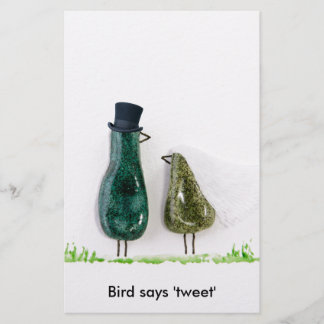 Bird says 'tweet' stationery