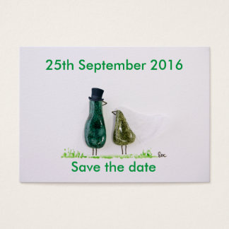 Bird says 'tweet' wedding green ceramic couple