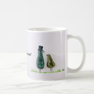 Bird says 'tweet' wedding green ceramic couple coffee mug