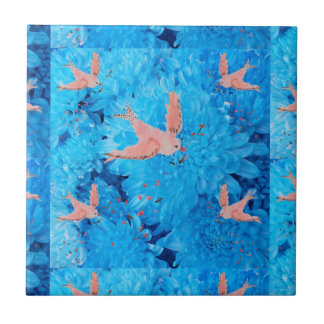 Bird Seamless Pattern Ceramic Tile