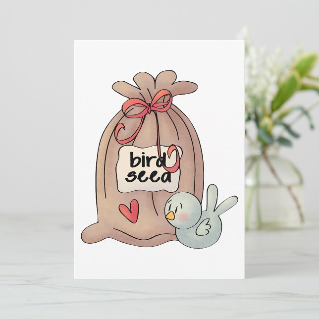 Bird Seed Bag with Bow and Heart  Invitation (Creator Uploaded)