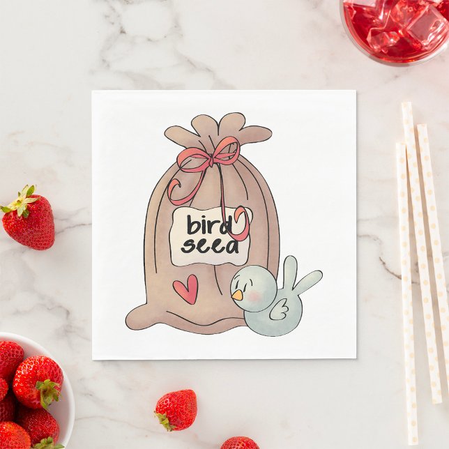 Bird Seed Bag with Bow and Heart  Napkin (Creator Uploaded)
