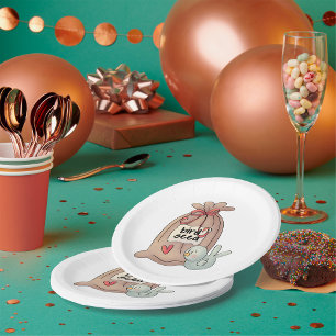 Bird Seed Bag with Bow and Heart Paper Plate