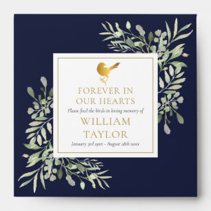 Bird Seed Packet Greenery Funeral Memorial Envelope