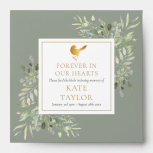 Bird Seed Packet Greenery Funeral Memorial Envelope