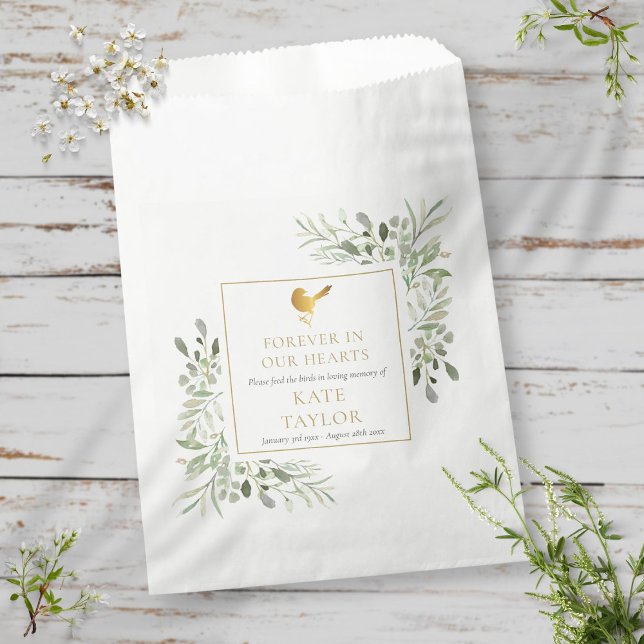 Bird Seed Packet Greenery Funeral Memorial Favour Bag (Creator Uploaded)