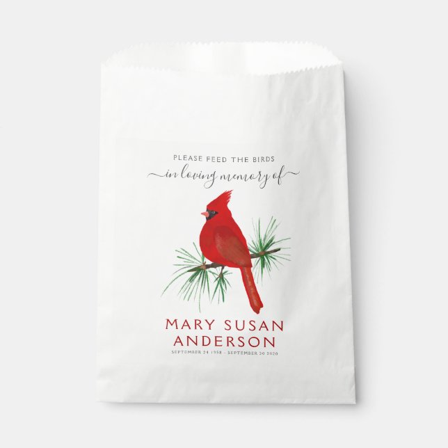 Bird Seed Packet Memorial Funeral Favour Bag (Front)