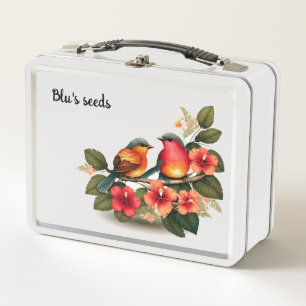 Bird seeds container metal lunch box