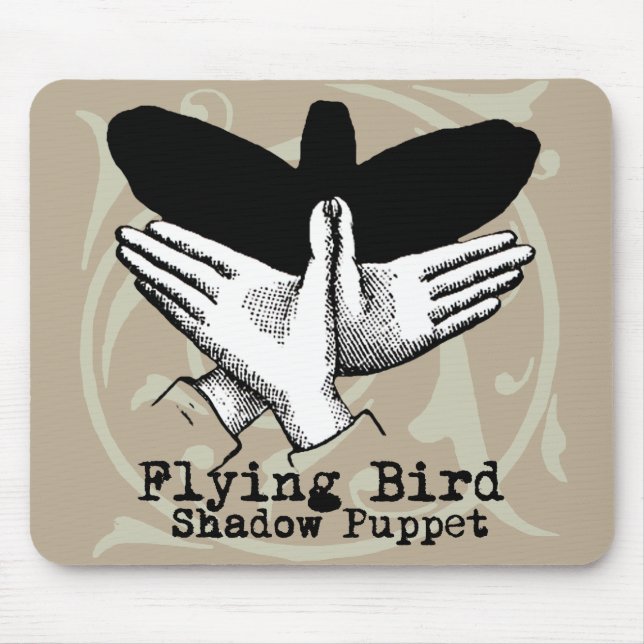 Bird Shadow Puppet Hand Vintage Mouse Pad (Front)