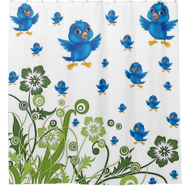 Bird Shower Curtain (Front)